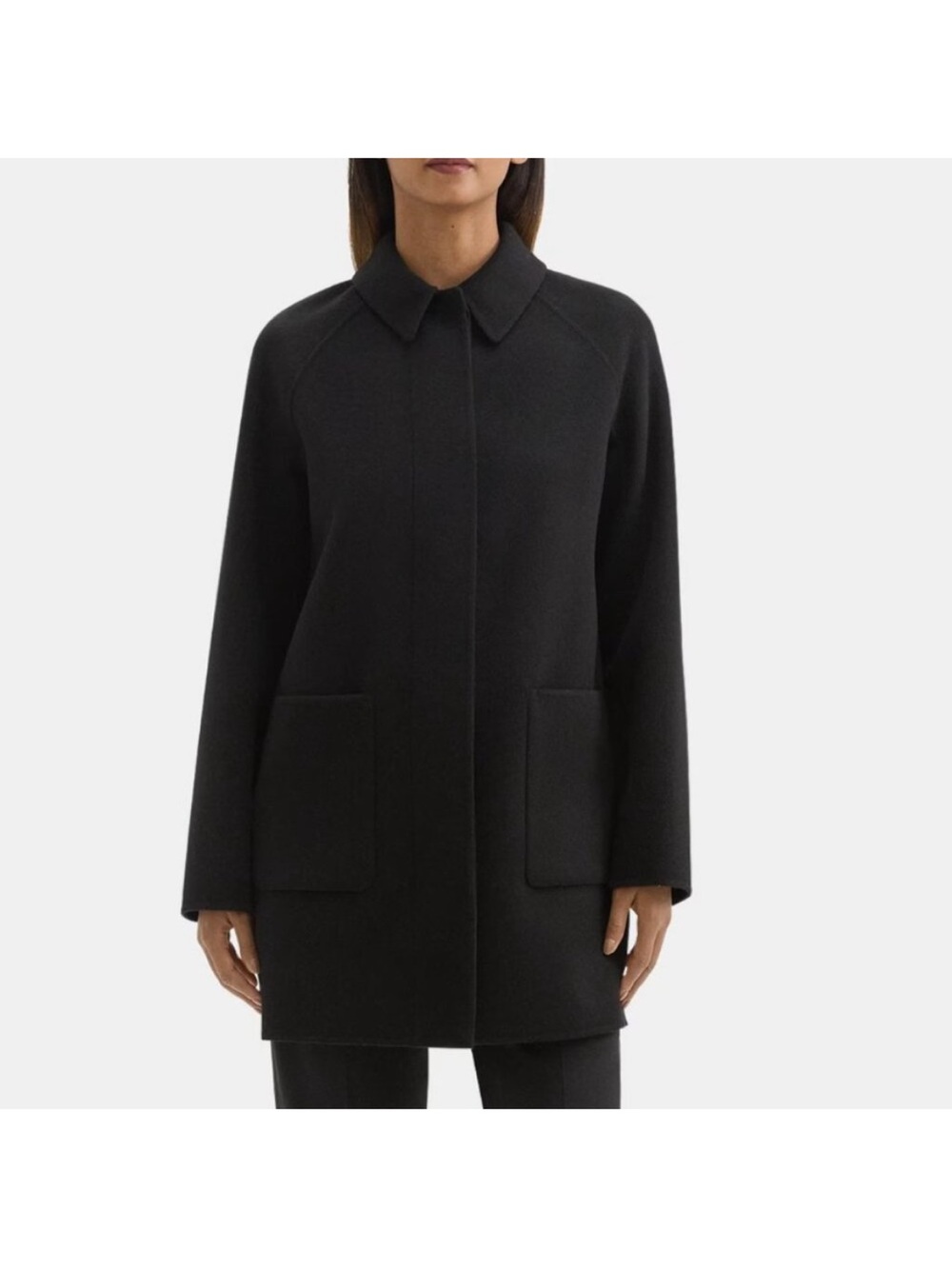 Theory Black Caban Women's Collar Coat
